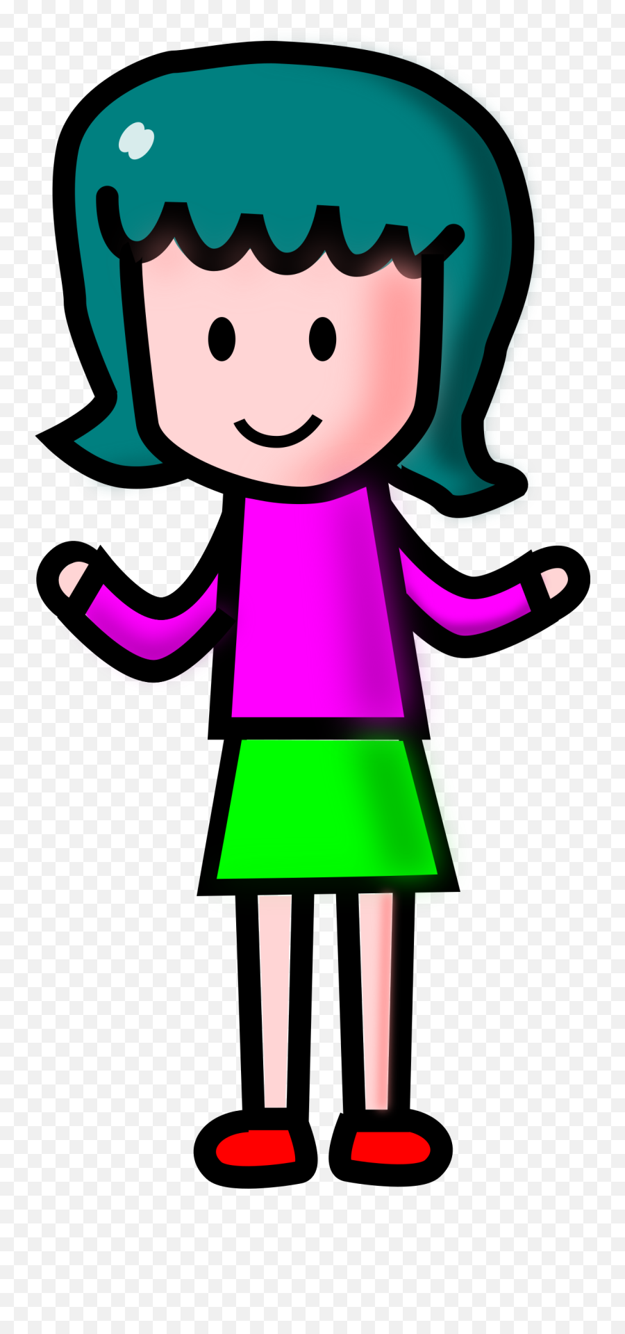 Cartoon Girl Clipart Girl Png - Clipartix Female Simple Woman Cartoon Emoji,Animated Png