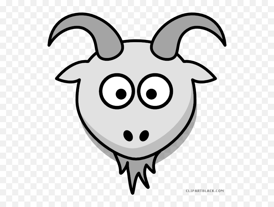 Cartoon Clipartblack Com Animal Free - Goat Face Clipart Emoji,Goat Clipart Black And White