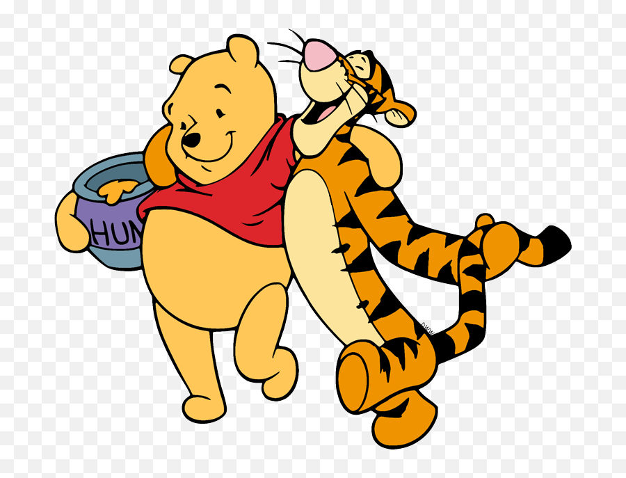 Winnie The Pooh And Tigger Clip Art - Cartão De Amizade Para Imprimir Emoji,Hugs Clipart
