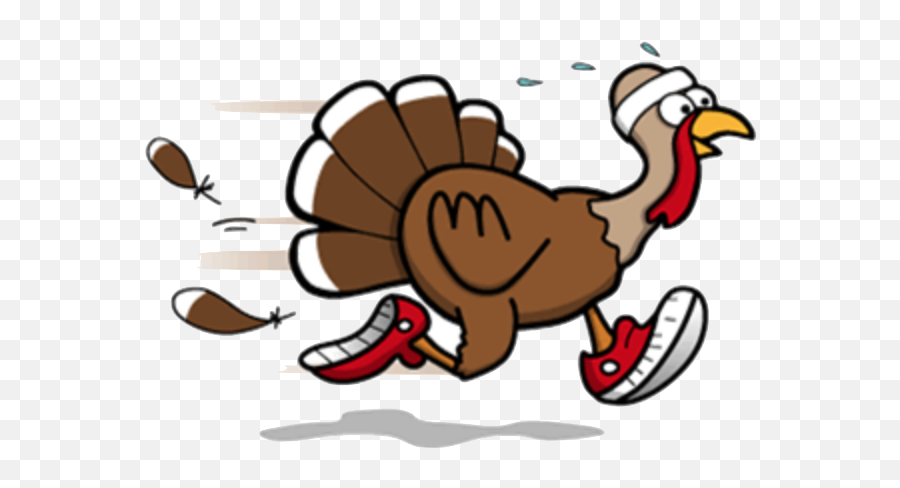 Turkey Trot Thanksgiving Running Walking Clip Art - Turkey Clipart Turkey Running Away Emoji,Turkey Clipart Black And White
