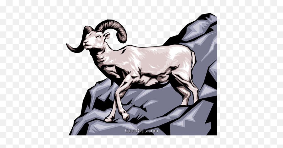 Mountain Goat Royalty Free Vector Clip Art Illustration Emoji,Goats Clipart