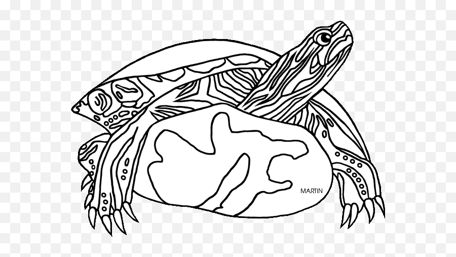United States Clip Art By Phillip Martin State Reptile Of Emoji,Cute Turtle Clipart Black And White