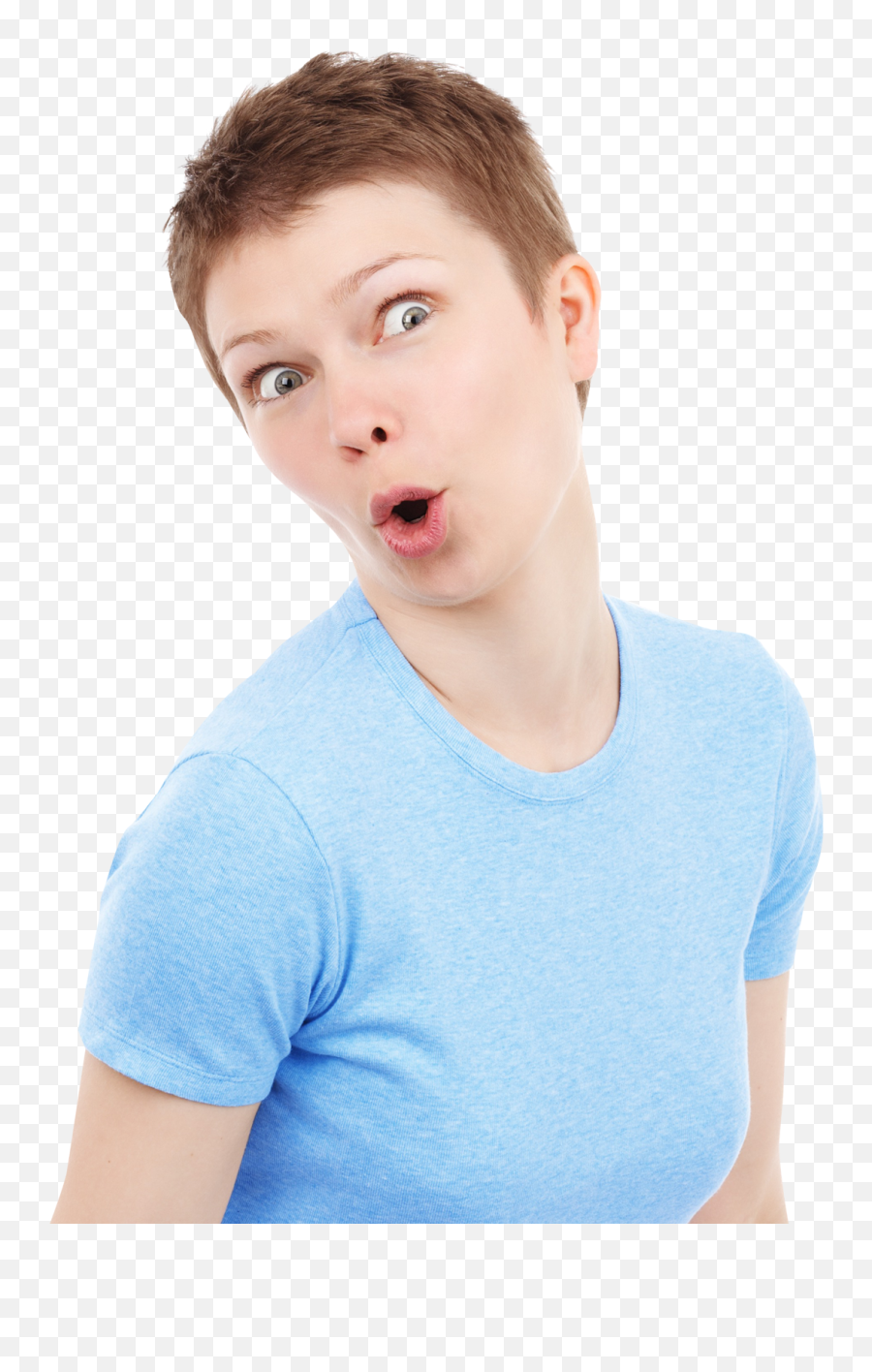 Cute Surprised Woman Png Image - Short Sleeve Emoji,Funny Png