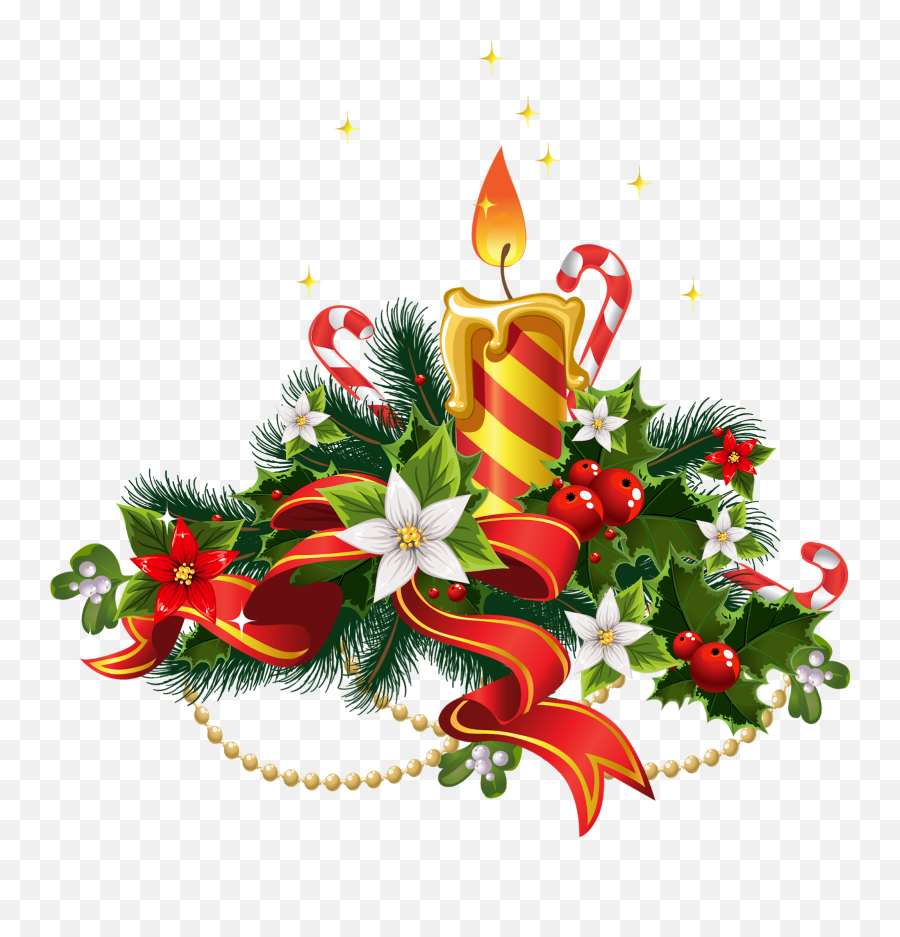 Merry Christmas Decor Png Clipart - Clip Art Christmas Velas De Navidad Png Emoji,Christmas Eve Clipart