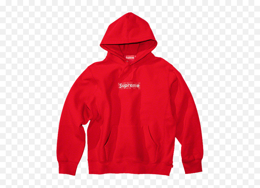 Supreme Swarovski Box Logo Hooded Sweatshirt Red - Wethenew Supreme Hoodie Swarovski Emoji,Swarovski Logo
