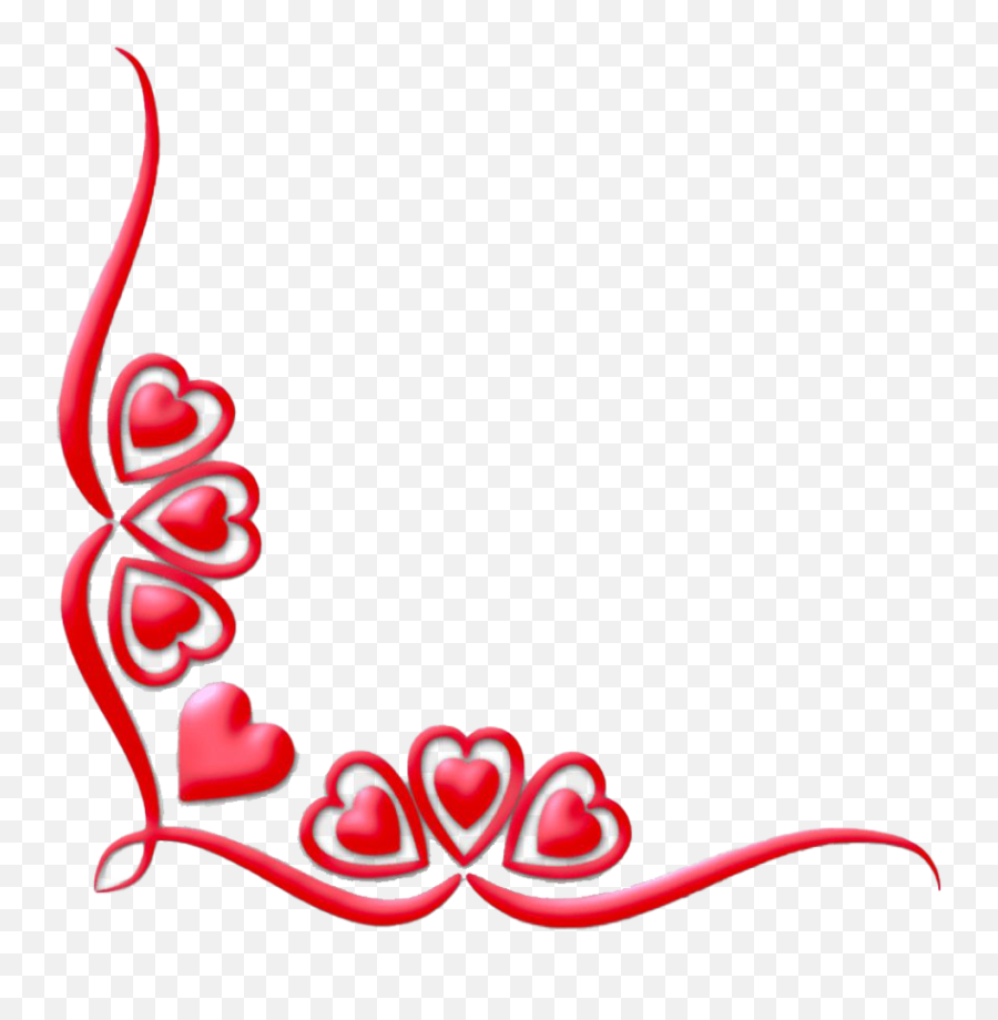 Heart Valentines Day Border Png Hd - Transparent Valentines Borders Free Emoji,Heart Border Png