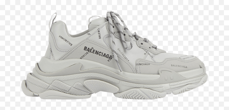 Balenciaga Triple S Sneaker U0027allover Logo - Grey Emoji,Balenciaga Logo Png