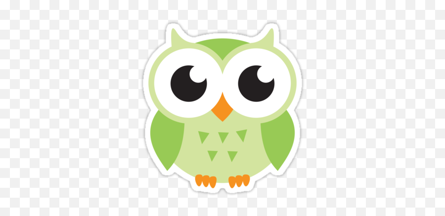 Cute Green Owl Stickers Sticker By Mheadesign Owl Stickers Emoji,Cute Owl Png