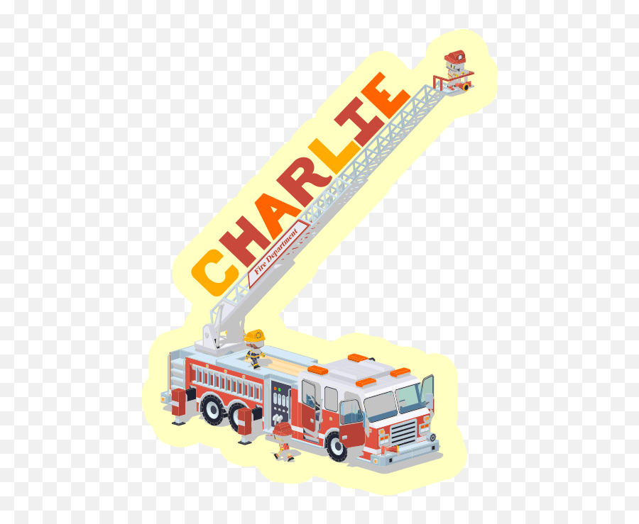 Ladder And Fire Truck Toy Sticker - Tenstickers Emoji,Fire Truck Ladder Clipart