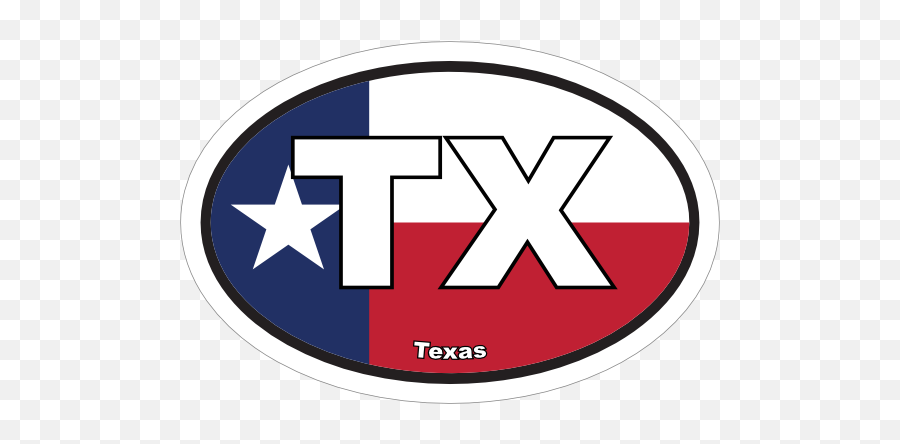 Texas Tx State Flag Oval Sticker Emoji,State Of Texas Logo