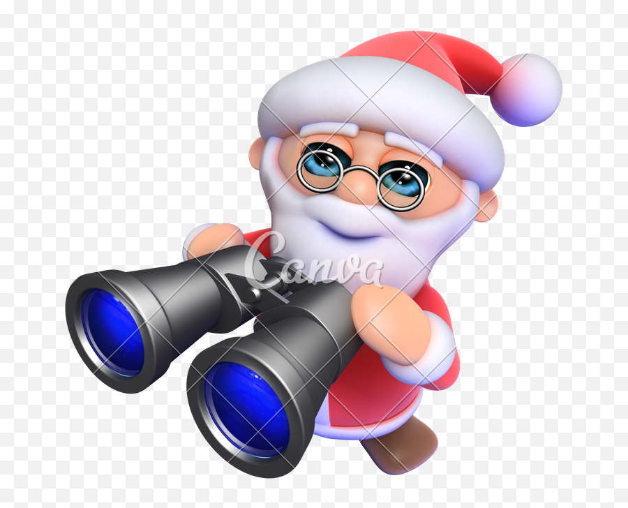 Binoculars Clipart Png - D Funny Father Christmas Looking Binoculars Emoji,Binoculars Clipart