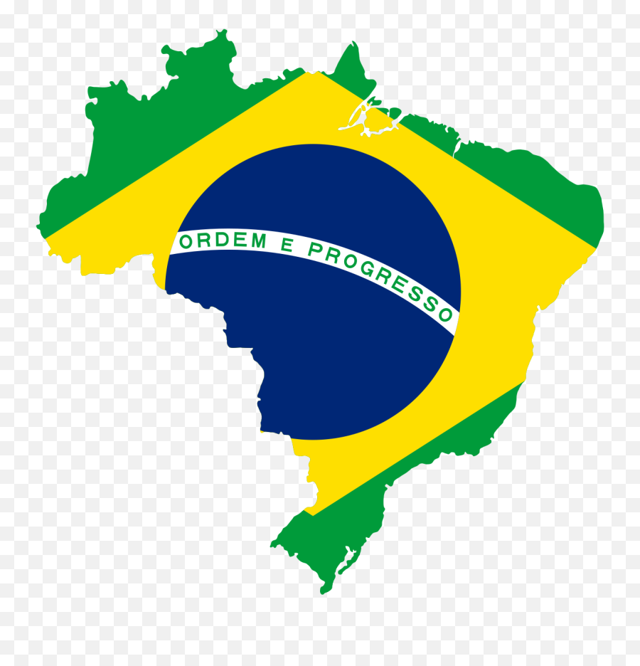 Map Of Brazil With Flag - Brazil Map Emoji,Brazil Flag Png