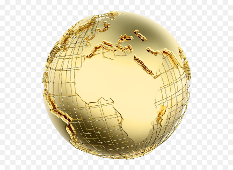 Download Hd World Map Png Transparent Background Gold Silver - Gold Earth Globe Emoji,World Transparent Background