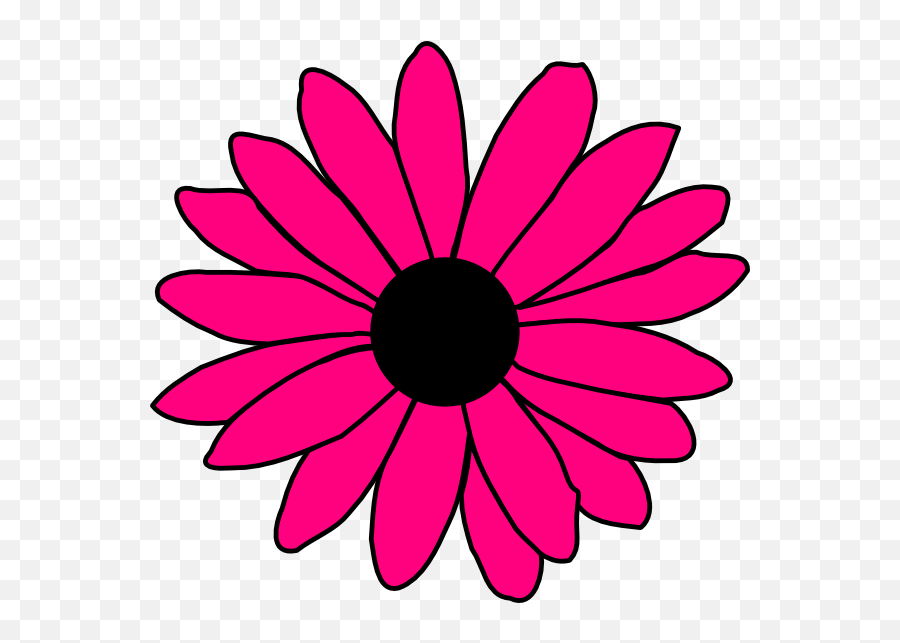Download How To Set Use Hot Pink Daisy Clipart - Red Flower Flower Daisy Line Drawing Emoji,Daisy Clipart