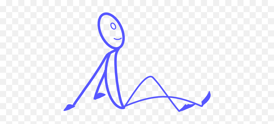 Blue Stickman Sitting Back Clip Art - Vector Clip Art Blue Stick Figure Sitting Emoji,Sitting Clipart
