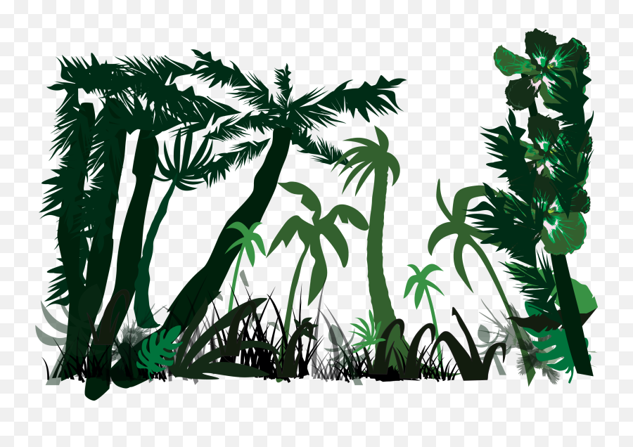 Jungle Silhouette Vector Png Download - Jungle Silhouette Png Emoji,Darkness Clipart