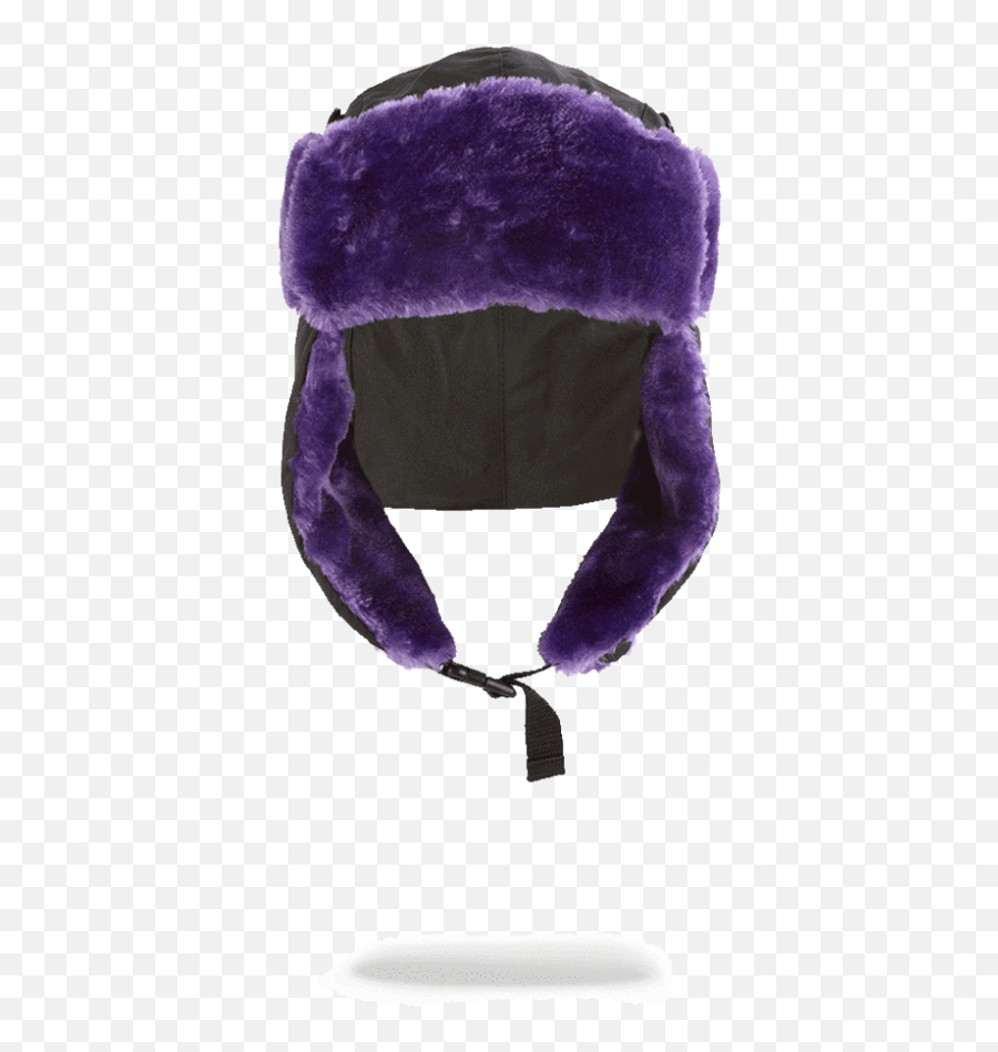 Black 3m Purple Fur Aviator Hat - Ushanka Hat Purple And Black Emoji,Ushanka Png