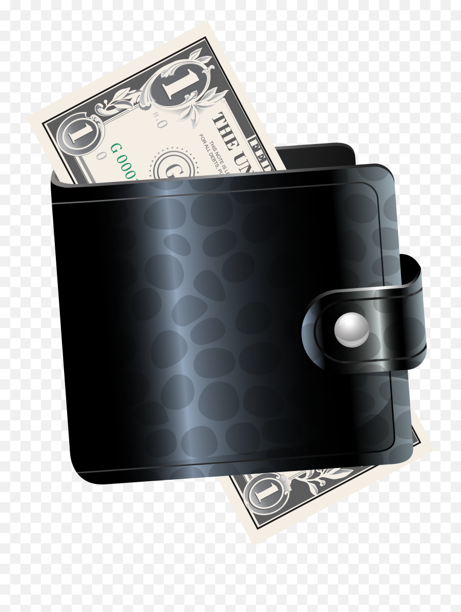 Black Wallet Clipart - Wallet Withmoney Png Emoji,Wallet Clipart