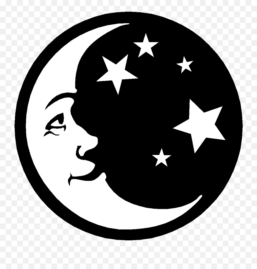 Pin By Gwen Moors On - Moon Silhouette Silhouette Moon And Stars Svg Emoji,Sun And Moon Clipart Black And White