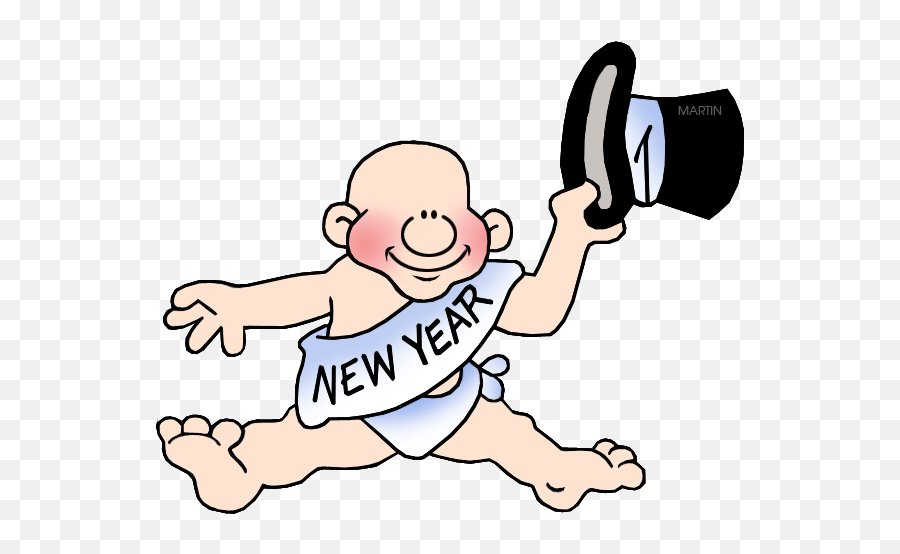 New Years Clip Art - Baby New Year Transparent Emoji,New Year's Clipart