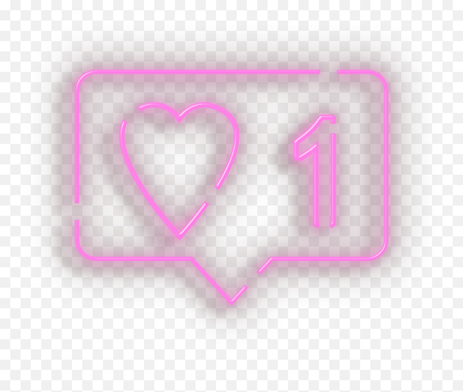 Love Heart 1 Like Neon Sticker By Emoji,Instagram Like Png