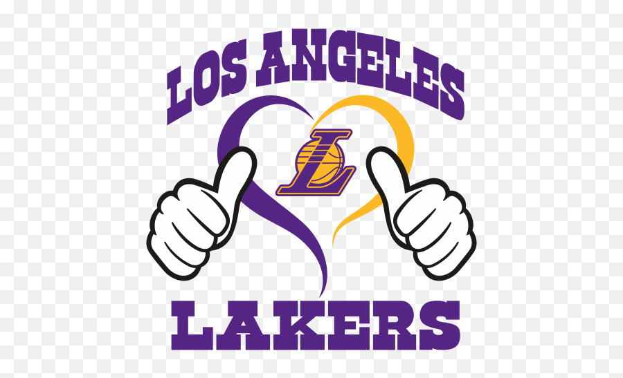 Los Angeles Lakers Heart Hand Svg Lakers Heart Logo Svg Emoji,Heart Basketball Clipart