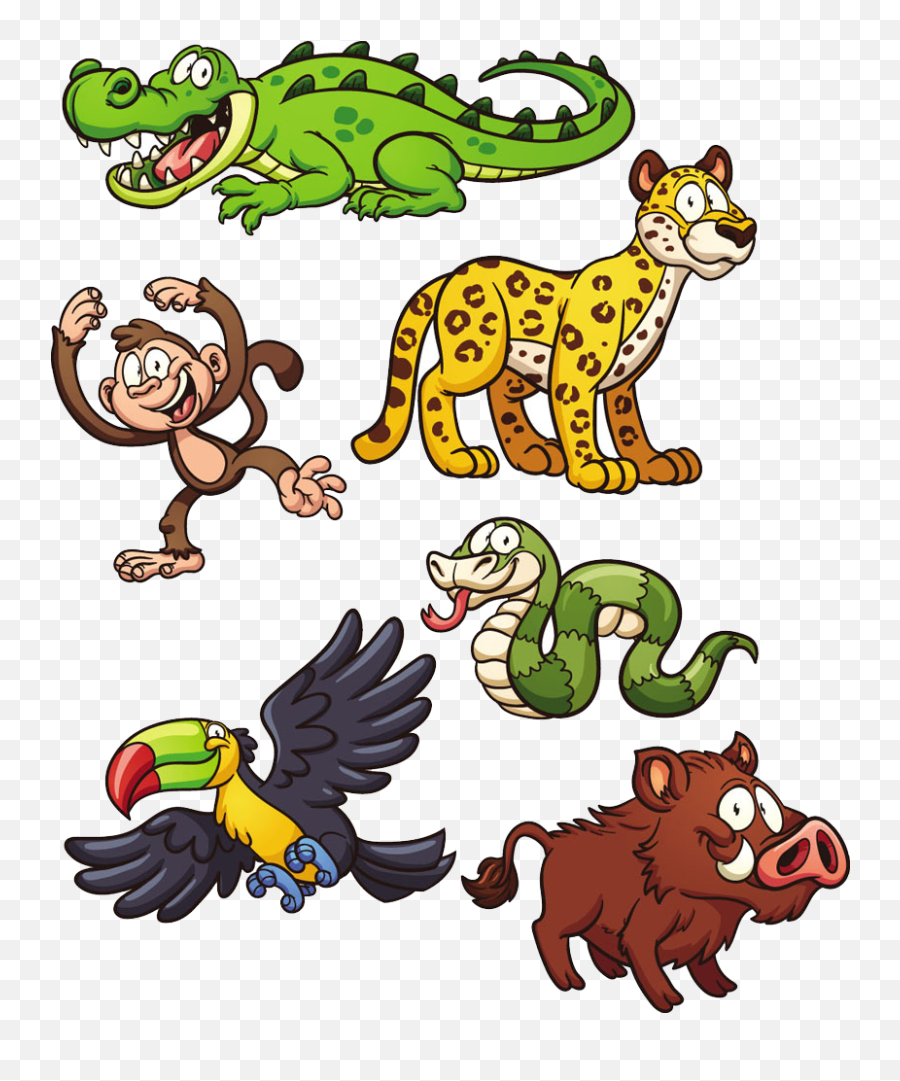 Download Hd Clipart Snake Wild Animal - Jungle Animals Emoji,Cute Snake Clipart