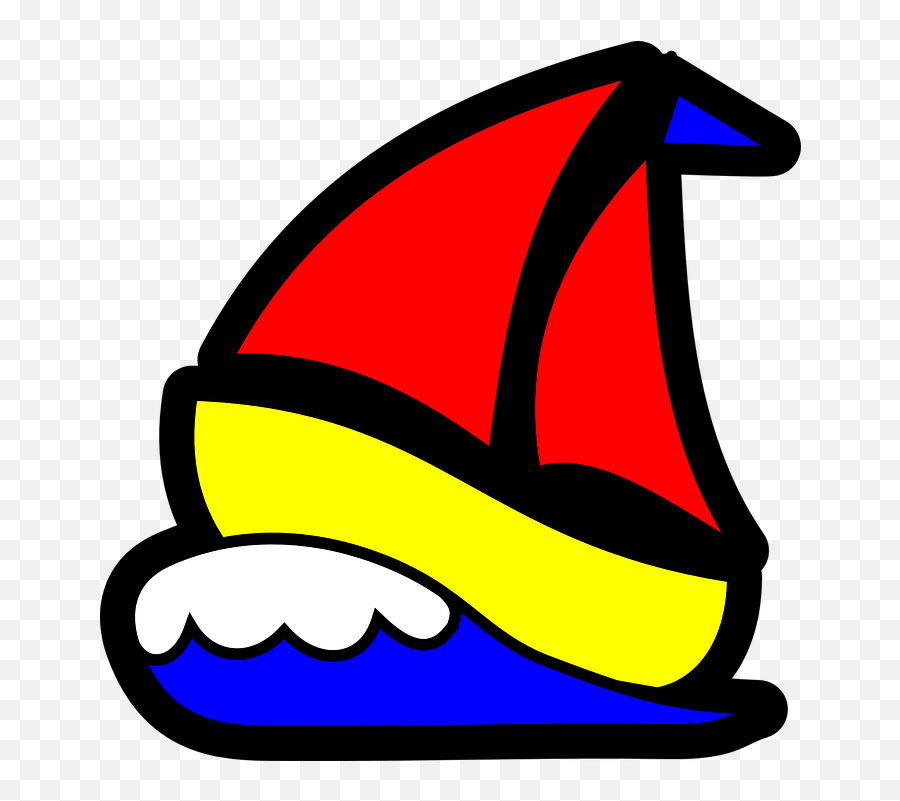 Sailboat Waves Sails - Free Vector Graphic On Pixabay Emoji,Ocean Water Clipart Black And White