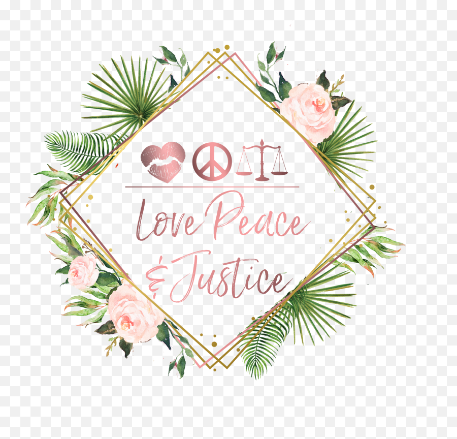 Lovepeaceu0026justice For All - Floral Emoji,Justice Logo