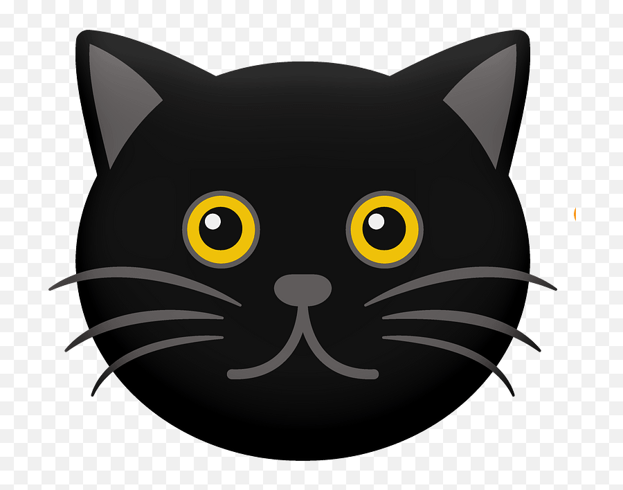 Cartoon Black Cat Face Clipart Free Download Transparent - Black Cat Face Clipart Emoji,Black Clipart