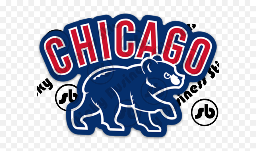 Chicago Cubs Walking Bear Cub Baseball Vinyl Sticker Laptop - Chicago Cubs Emoji,Blackhawks Logo