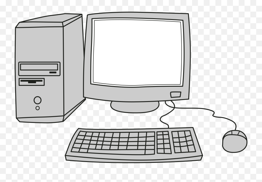 Big Image - Personal Computer Clipart Black And White Emoji,Computer Screen Png