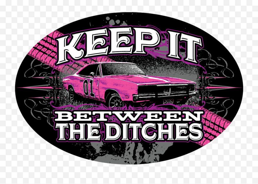 Sticker Keep It Between The Ditches Blackpink Oval - Automotive Paint Emoji,Black Pink Logo