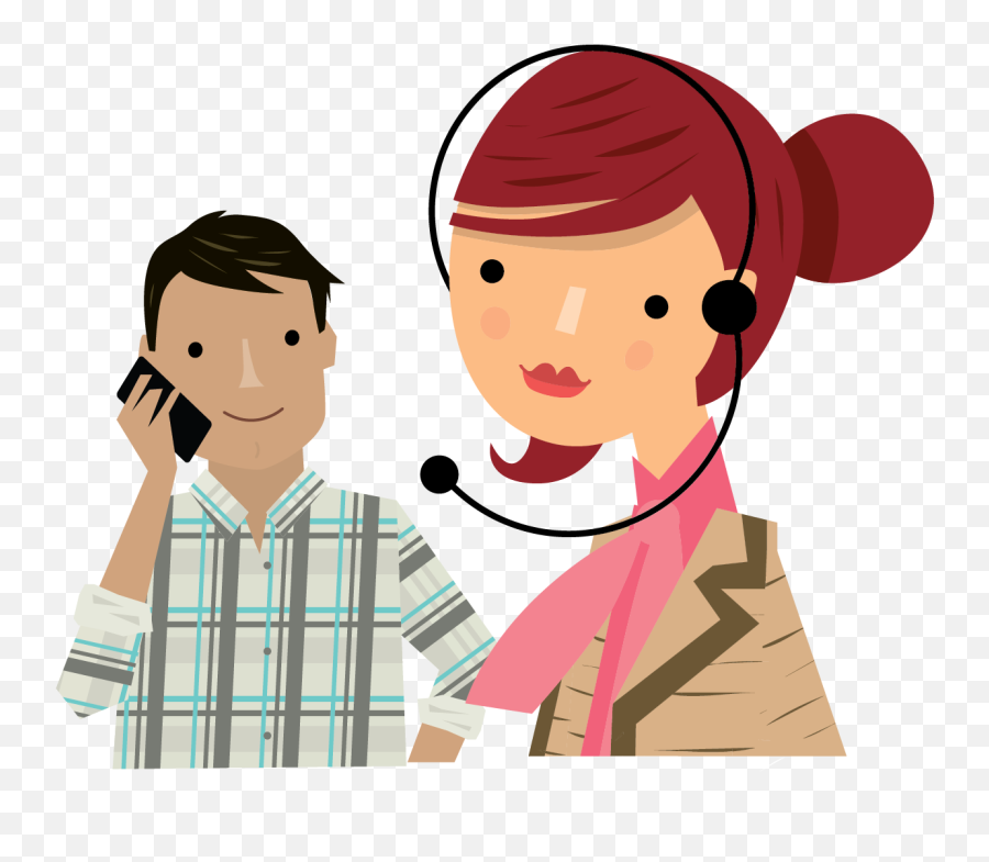 Clipart Phone Telephonic Conversation - Receptionist On Call Centre And Customer Clip Art Emoji,Conversation Png