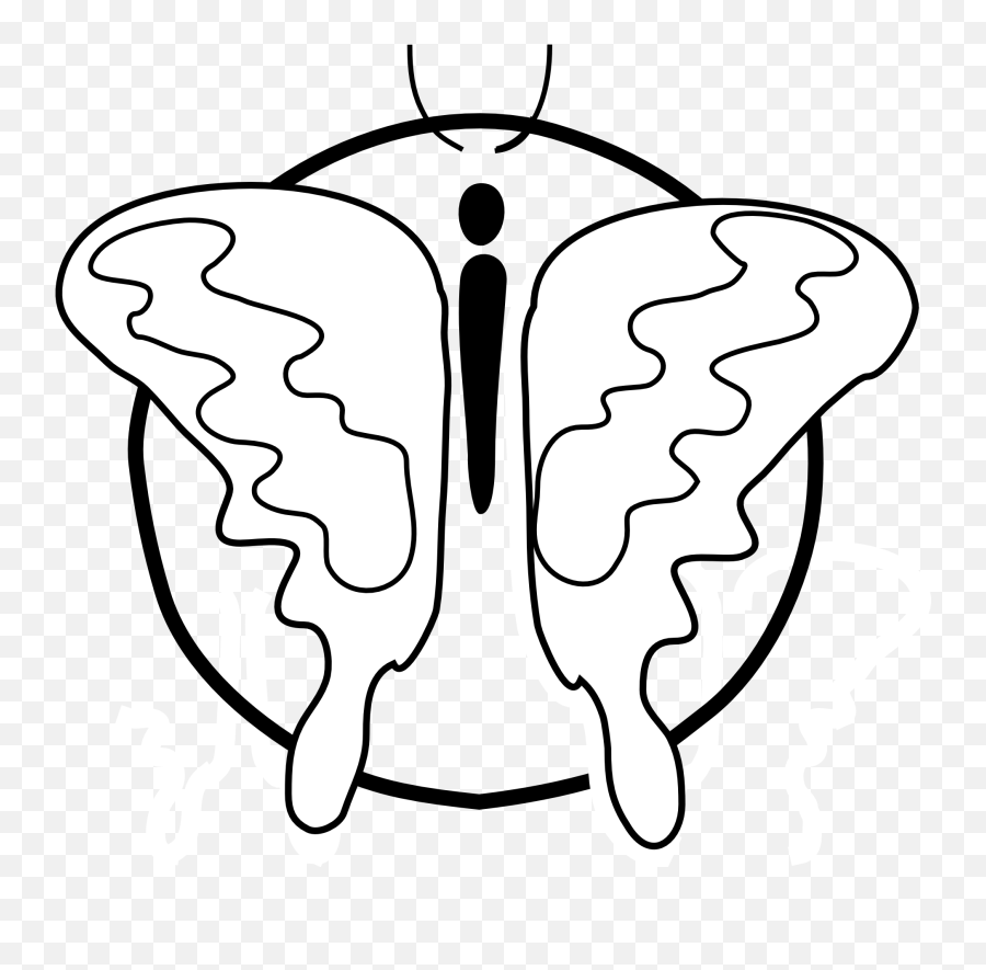 Butterfly 44 Black White - Coloring Emoji,Butterfly Clipart Black And White