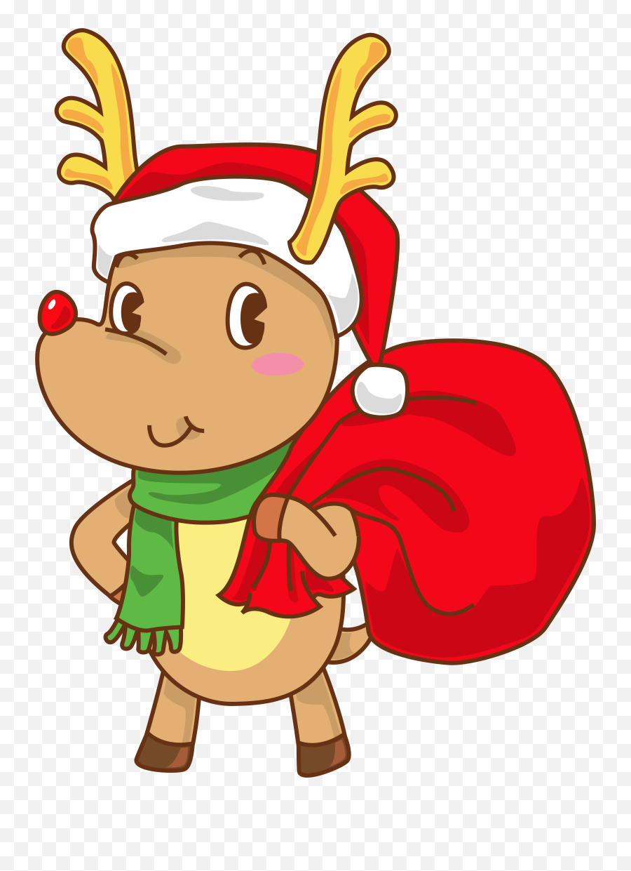 Free Christmas Clipart Santa Hat - Clipart Christmas Transparent Rudolph Emoji,Religious Christmas Clipart