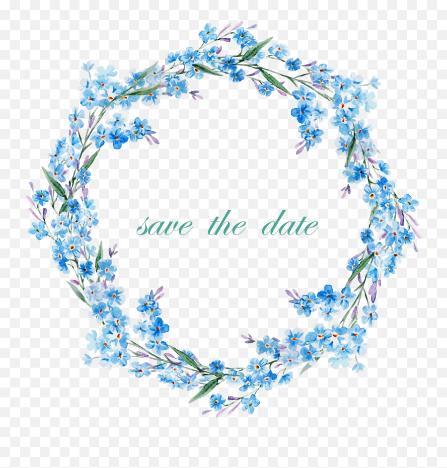 Transparent Background Flower Frame Clipart Flower Clip Art - Flowers Circle Blue Png Emoji,Flower Border Clipart
