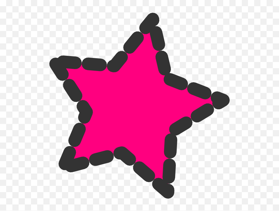 Download Pink Dotted Star Clip Art At Clker - Cute Star Emoji,Cute Star Png