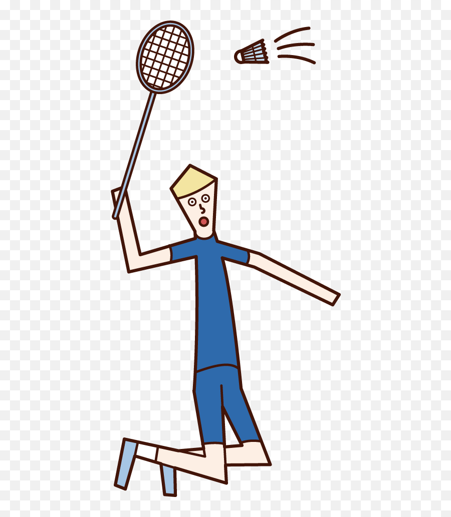 Illustration Of A Jumping Badminton Player Man Free Emoji,Badminton Clipart