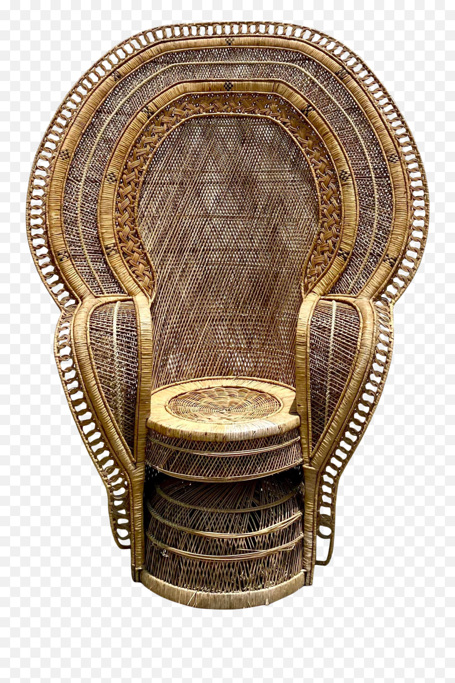 Vintage Rattan King Cobra Peacock Chair Emoji,King Chair Png