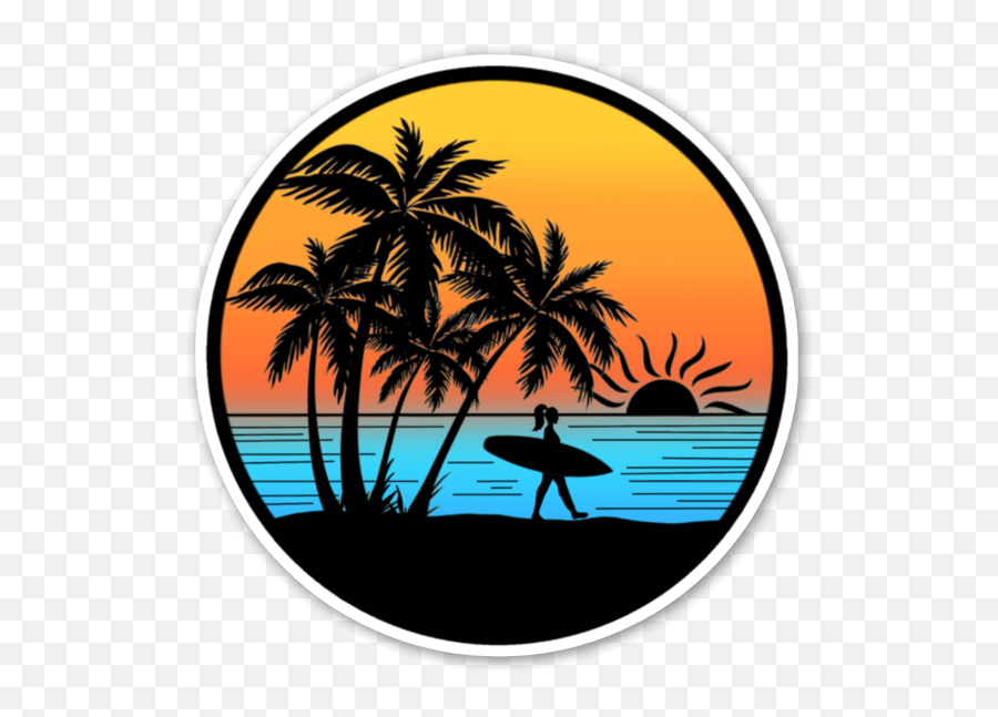Sunset Surfer - Transparent Sunset Vector Png Emoji,Sunset Png