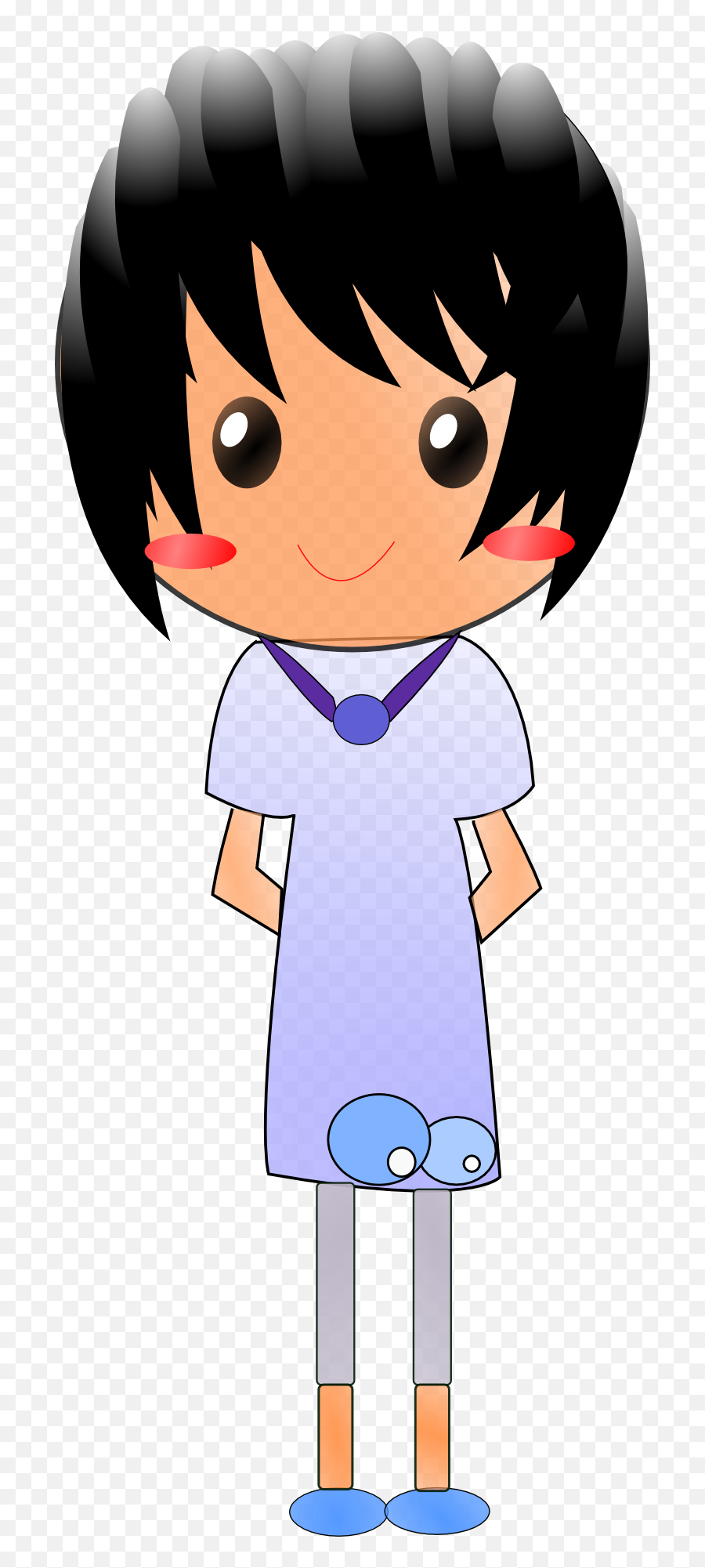 Cute Anime Girl Clipart Free Image - Cute Cartoon Shy Kids Emoji,Anime Clipart