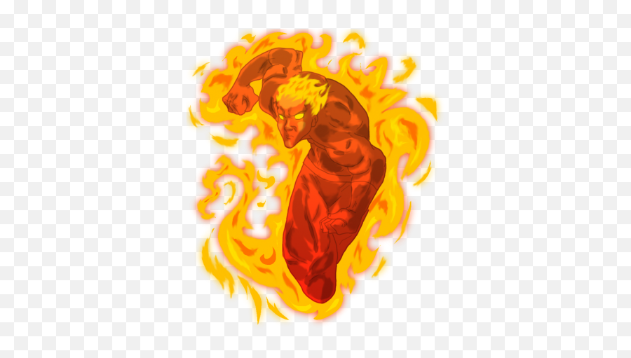 Man Game Cartoon Fire Game Fire - Marvel Human Torch Sticker Emoji,Cartoon Fire Png