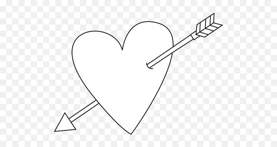 Best Heart Clipart Black And White - White Heart Arrow Png Emoji,Heart Clipart Black And White