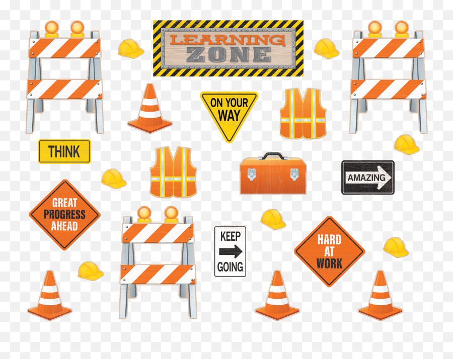 Tcr8743 Under Construction Learning Zone Bulletin Board - Construction Theme Construction Bulletin Board Emoji,Under Construction Clipart