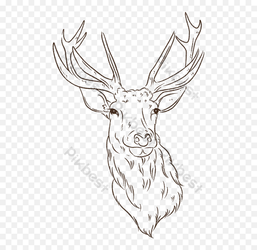 Black Deer Head Silhouette Free Png Emoji,Deer Head Png