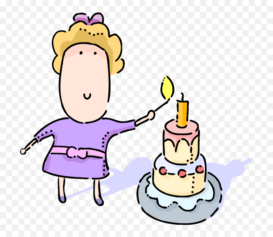Youngster Lights Candle On Birthday Cake Image - Birthday Emoji,Birthday Candles Clipart