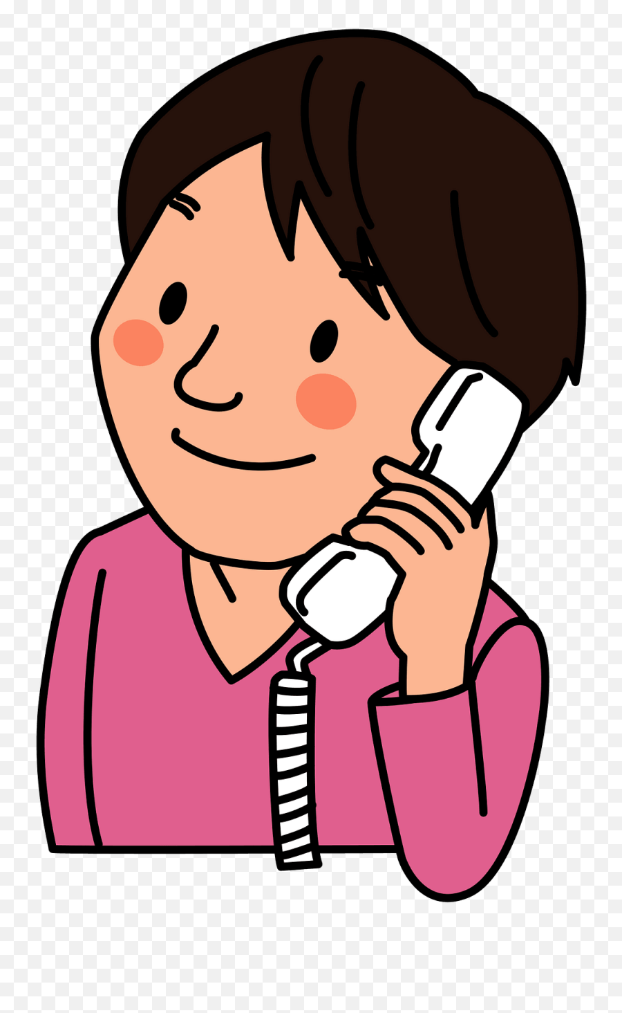 Man Is Talking On The Telephone Clipart Free Download - Boy Talking On Landline Phone Clipart Emoji,Phone Clipart