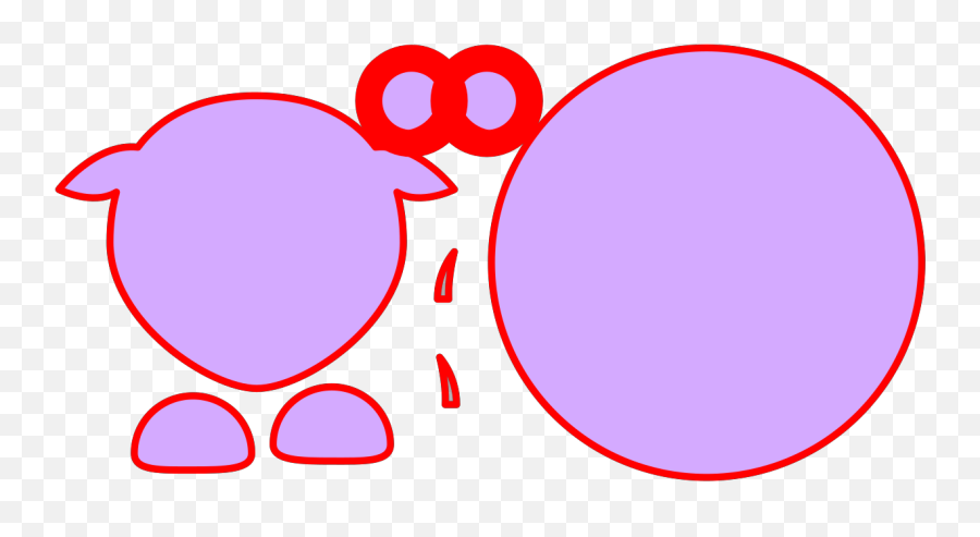 Sheep Body Parts Light Lavender With Red Outline And Eyes Emoji,Parts Of The Body Clipart