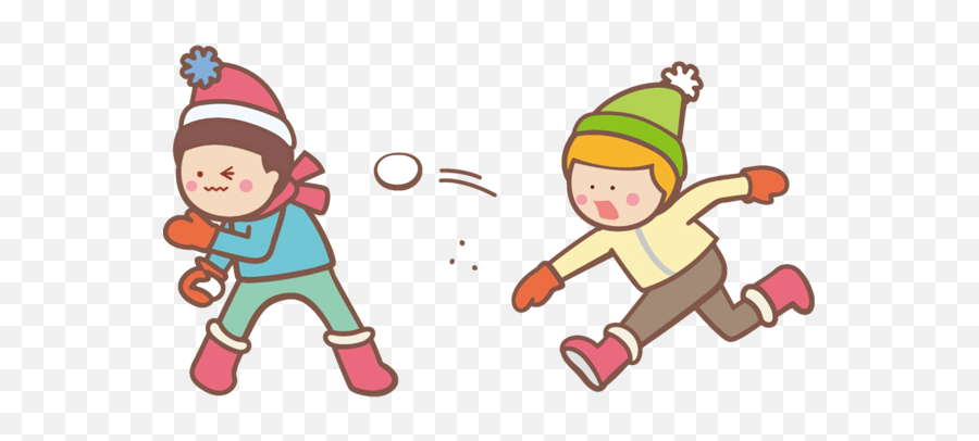 Cartoon Kids Snowball Fight For New Year - 1026x556 Emoji,Fighting Png